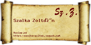 Szalka Zoltán névjegykártya