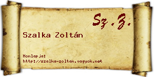 Szalka Zoltán névjegykártya