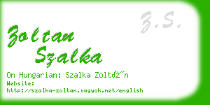 zoltan szalka business card